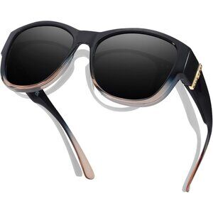 Women's X- Black Yellow Stylish Polarized Fit Over UV Protection Sun Glasses